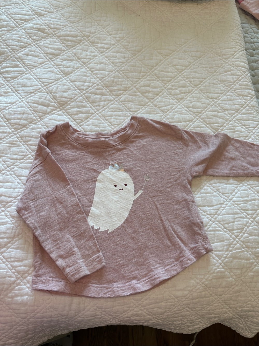 GAP Mauve Long-Sleeve Top with White Ghost Graphic